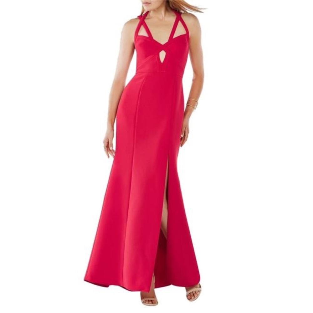 BCBGMAXAZRIA Red Madilynn Cutout Dress 4